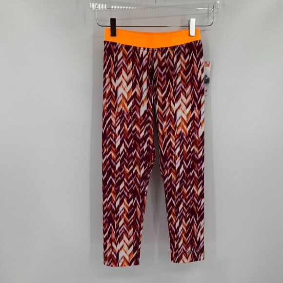 Marmot Pump Up Capri Deep Plum trade wind legging active yoga ikat orange new XS - Picture 1 of 4